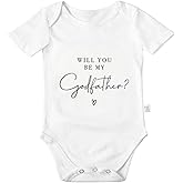 Avuzcemk Will You Be My Godfather Bodysuits, Funny Baby Clothes, Boys Girls Infant Cotton Romper Jumpsuit Outfits 0-24 Months