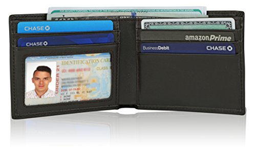 Slim Bifold Wallet For Men Genuine Leather RFID Blocking,Packed In Stylish Gift Box (Dark brown)