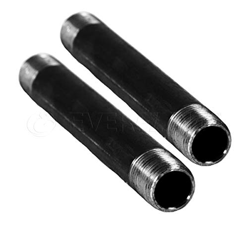 Everflow Supplies NPBL1212-2 Steel Nipple Pipe, 1/2" x 12", Black