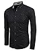 Coofandy Men's Business Stylish Slim Fit Long Sleeve Casual Dress Shirt,Black,Large