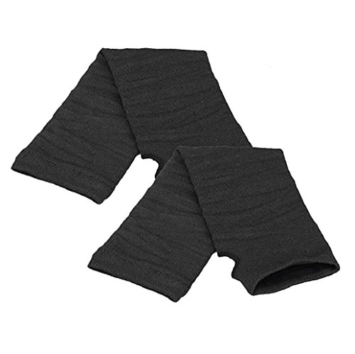 Vovotrade Winter Wrist Arm Hand Warmer Knitted Long Fingerless Gloves (Black)