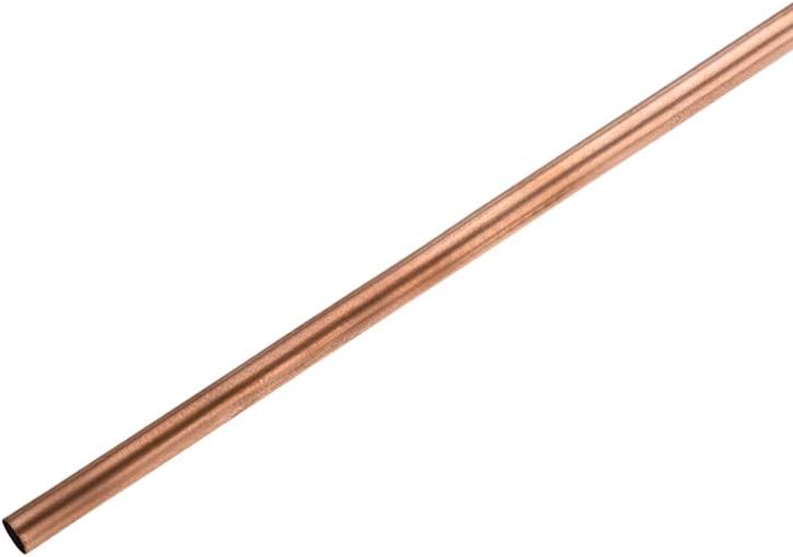 sourcing map Copper Round Tube, 8mm OD 0.2mm Wall Thickness 300mm Length Straight Pipe Tubing, 8mm x 0.2mm x 300mm