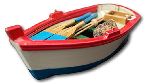Thorness Model Wooden Rowing Boat with Lobster Pot and oars