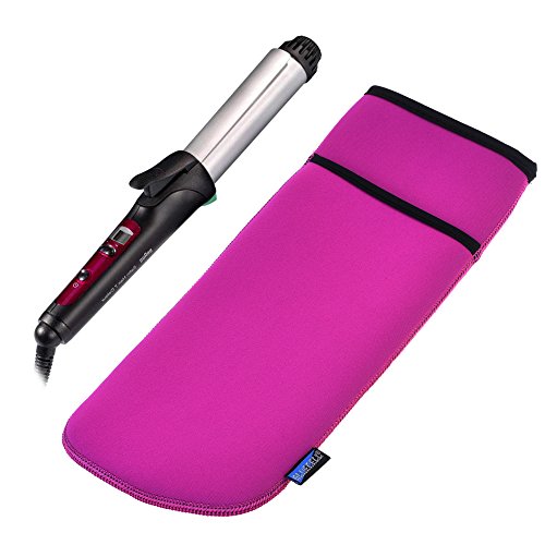 image for BCP Hot Pink Color Neoprene Curling Iron Holder Flat Iron Curling Wand
