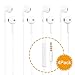Headphones, 4Pack Earbuds Earphones with Built-in Mic for iPhone 6/6 Plus,6s/6s Plus,iPhone SE 5s 5c,iPad/iPod, Smartphone and Other Devices with 3.5mm Audio Port(The 4th Generation White)