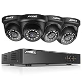 ANNKE 8CH Surveillance Security Camera System 1080P Lite H.264+DVR Recorder and (4) Outdoor 1080P 2MP CCTV Dome Cameras with Ultra Clear Night Vision, Email Alert with Snapshots, NO Hard Drive