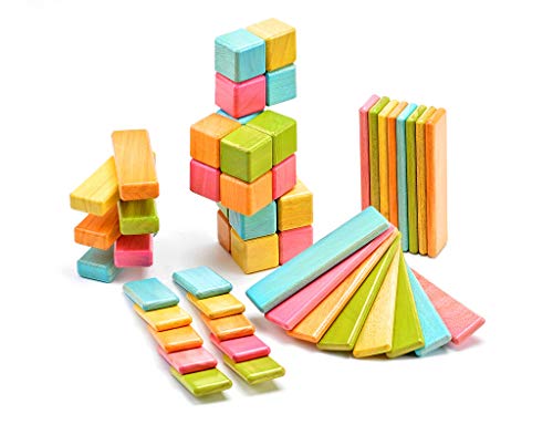 52 Piece Tegu Original Magnetic Wooden Block Set, Tints - Thumbnail 5