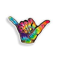 Tie Dye Hang Loose Shaka Sticker Sign Symbol Beach Surf Cup Cooler Laptop Vinyl Decal Graphic