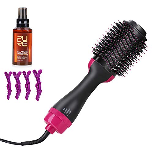 One-step 3-in-1 Hot Air Brush of Hair Blow Dryer, Hair Volumizer and Hair Styler, Get Salon Pro Hair Result Fast and Easy Use / Best DIY Hair Styling Tool With  Hair Conditioner Spray