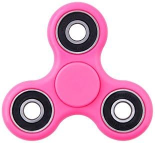 Mysterious Spinner Plastic Tri-Spinner Black EDC ADHD Focus Toy With Longer rotation and Smaller Friction, Great for Deep Thought &amp; Anxiety Relief (Pink)
