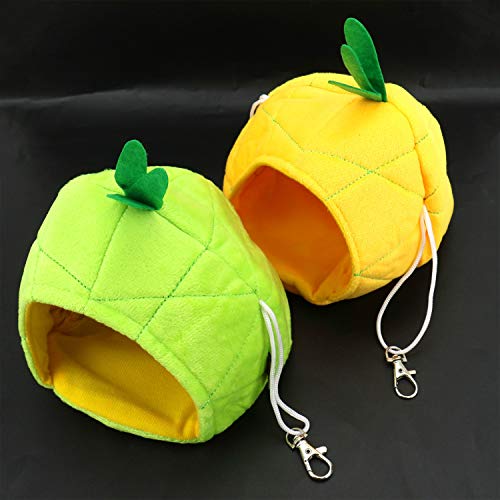 Pomeat Hamster Bed House, 2 Pack Hamster Bedding Winter Hanging Fruit Pineapple Warm Bed Nest Accessories for Mini Small Animal Mice, Rat, Sugar Glider, Chinchilla - Thumbnail 5