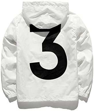WEIPENG Men's Running Windbreaker Lightweight Athletic Track Jackets (X-Large, 3 White)