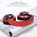 Bluedio T6S Bluetooth Headphones Over Ear with Mic, Active Noise Canceling Headset Voice Control Support Amazon Web Services (AWS), Wireless Headphones for Cell Phone/PC, 32-Hrs Play Time, Red