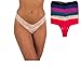 Sexy Basics Women's 6 Pack Tonia Stretch Lace Thong Pantys (XL/8, 6 Pack- Rose/Red/Teal/ Purple /Blue/ Black)