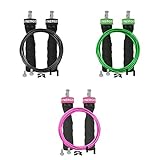 iheartsynergee Jump Rope - Premium Quality - Best for Boxing MMA Fitness Training - Speed - (2) Adjustable 10 Ft Cables - Steel Ball Bearings