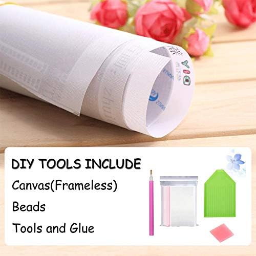 Wizland Diamond Portray 5D DIY Diamond Portray Full Drill Spherical Resin Beads Footage Instruments Kits ,Arts, Crafts & Stitching Cross Sew for House Decor(Waves and Sundown)