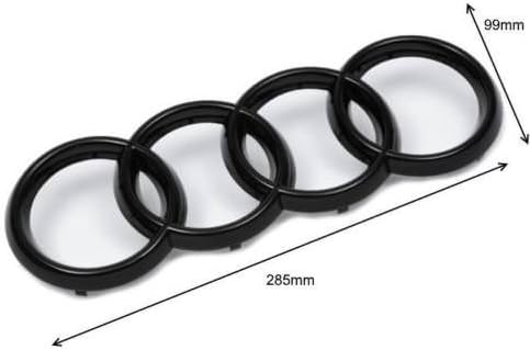 Carbon Genetics Gloss Black Audi Front Grill Badge Emblem Rings A6 Q3 Q5 Q7