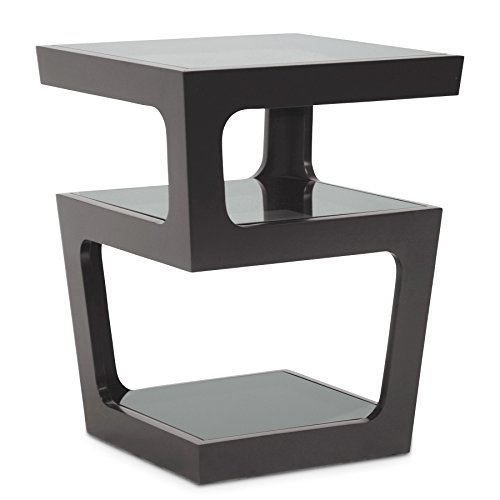 Baxton Studio Clara Modern End Table with 3Tiered Glass