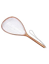 Pesca con Mosca neta de madera con Transparente Cesta De Goma   Medium