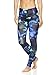 Nicole Miller Active Women's Flekka Printed Leggings - Performance Activewear Workout Pants - Coastal Turkish Sea Blue, Small