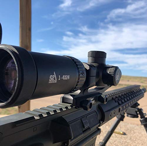 S2Delta 1-4X24 Carbine Scope, Red Dot Scope, Illuminated 5.56 BDC Reticle, 30mm Main Tube, SFP, Capped Turrets