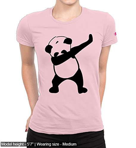 graphic printed t-shirt for women | half sleeve women's t-shirt | dab panda t-shirt | women's top | round neck t shirt | 100% cotton t-shirt