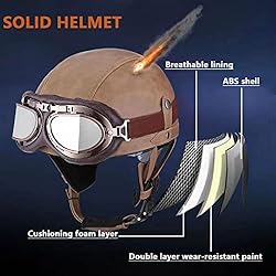 DJCALA Retro Street Motorcycle Helmet for Men