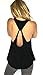 Womens Sleeveless O Neck Racerback Tops Workout Blouse Solid Shirt Y Back Tank Tops Black L