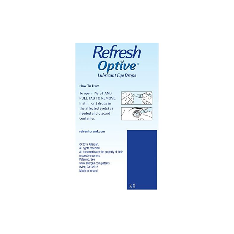 Refresh Optive Lubricant Eye Drops, PreservativeFree, 0.01 Fl Oz