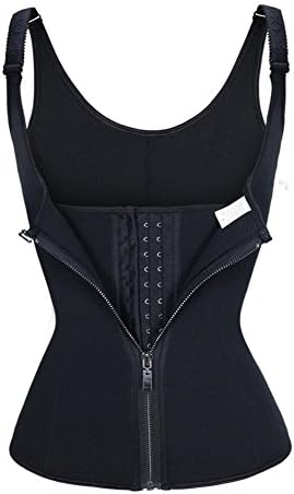 Women’s Waist Trainer Corset Vest Steel Boned Tummy Control Neoprene Sauna Body Shaper Tank Top with Adjustable Straps