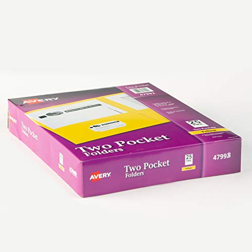 Avery 47992 Two-Pocket Folder, 40-Sheet Capacity, Yellow (Box of 25) - //medicalbooks.filipinodoctors.org