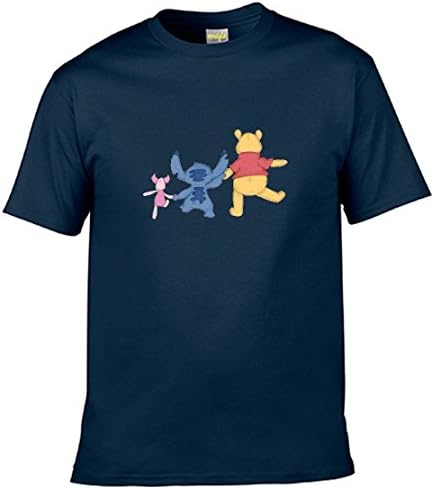 ALVA DIY tshirt Men's T-shirts Lilo and stitch(L-Blue)