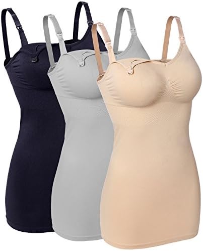 Sayceli Womens Seamless Wirefree Nursing Cami Tank Top with Build-in Maternity Bra