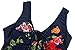 wantdo Women's Plus Size Swimdress Flower Printed Swimwear Cover Up Swimsuits Navy Red US 18-20