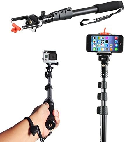 Spark Electronics Self Picture Monopod [Selfie stick for cell phone] - Wireless Extendable Camera Shooting Monopod up to 49" - Selfie Handheld Stick Pole with Mount Holder - Designed for Apple Iphone 6 6s Plus 5s 5c 5 4s Samsung Galaxy Alpha S5 S5 Active S4 S4 Mini S3 S3 Mini Samsung Galaxy Note Edge 4 3 2 Blackberry Passport Motorola Moto G X HTC One M8 M7 X Google Nexus 7 Lg G3 G2 Nokia Lumia Sony and Most of the Other Smart Cell Phones (BLACK)