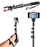 Spark Electronics Self Picture Monopod [Selfie stick for cell phone & GOPRO] - Wireless Extendable Camera Shooting Monopod up to 49