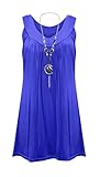 Womens Plus Size Necklace Ladies Tunic Sleeveless V Neck Tops Plus Size UK 10-60