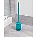 iDesign Finn Bowl Brush and Holder, Toilet Cleaning Set for Bathroom, Teal and White