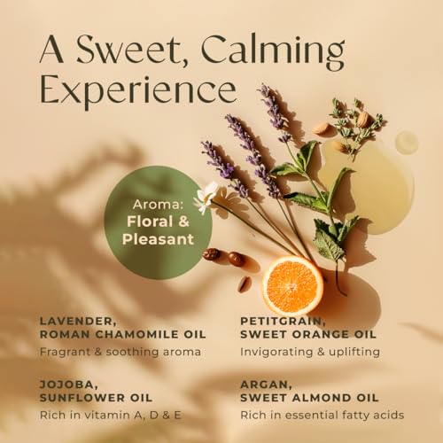 GYA LABS CALMING MASSAGE OIL FOR SORE MUSCLES – 6.76 FL OZ – 100% PURE NATURAL SPA QUALITY FOR BODY RELAXING, WARMING MASSAGE OIL FOR ALL SKIN TYPES FOR MEN & WOMEN