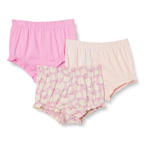 Amazon Essentials Short bloomer en coton Fille, Lot de 3, Pommes/Rose, 4 ans