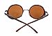Cyber Goggles Steampunk Sunglasses Vintage Retro Mirror lens Round Glasses Brown Frame Reflective Lens + Hard Protective Eyeglasses Case