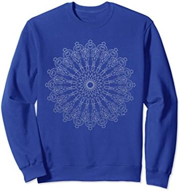 Unisex Men Women Silver Mandala Bohemian Hippie T-Shirt 2XL Royal Blue