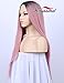 K'ryssma Fashion Pink Wig Ombre Dark Roots Long Straight Ombre Synthetic Wig with Middle Part Pink Ombre Wigs for Women 22 inches…