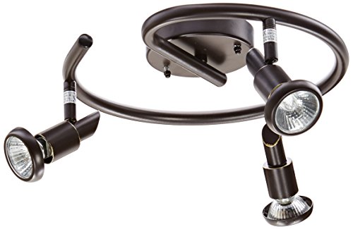 Artcraft Lighting AC5840OB Shuttle 3-Lite Spiral Rod Track Light, Oil-Rubbed Bronze
