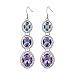 J.MOSUYA 925 Sterling Silver Plated Jewelry Sets for Women Rainbow Mystic Topaz Ring Earring Necklace Set