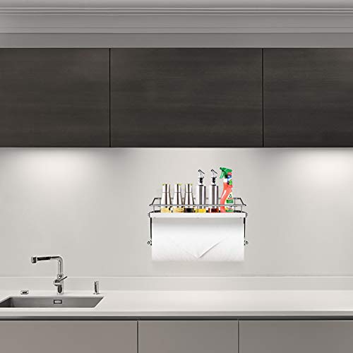 Carry360 Adhesive Paper Towel Holder Shelf,Wall Mounted Paper Towel Holder Basket for Kitchen,Shower Bathroom & Balcony,Rustproof,No Drilling,SUS 304 Stainless Steel - Thumbnail 5