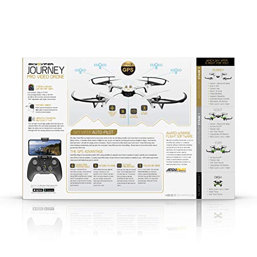 Sky Viper 1849 Journey GPS Streaming Video Drone, White/Black Pricepulse
