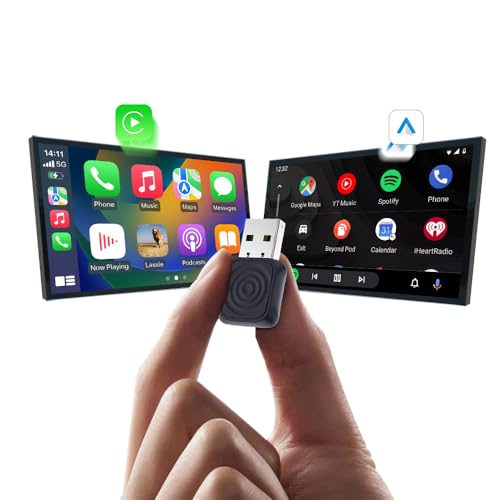 Wireless CarPlay & Android Auto MINI-Ultra Adapter, 2-in-1 Wireless Adapter Konvertiert Verkabeltes CarPlay/Android Auto auf Wireless, Mini Stick Design, OTA Upgrade