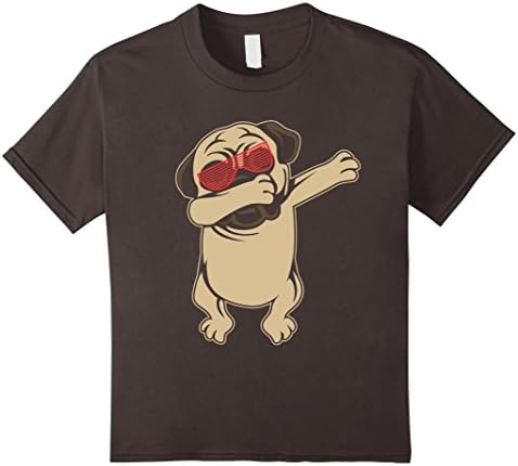 Kids Dabbing Pug Funny T-Shirt Dab Dog Hip Hop 12 Asphalt