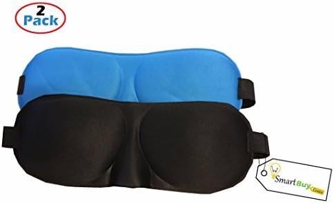 Lightweight &amp; Soft Sleep Mask - 3D Eye Mask with Premium Light Blocking Design - UNISEX for Men and Women - Good for Blackout Sleeping Mediation - Relax More and Be More Restful. 2 Pack (Black &amp; Blue)